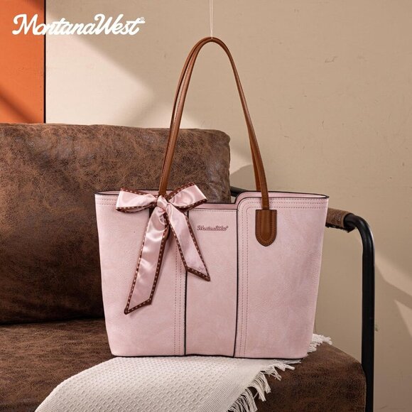 Women Cherry Blossom Coral Orange Imported Vegan Leather Top Handle Tote Bags - Picture 6 of 6